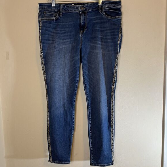 Kut from the Kloth Denim - Kut From The Kloth Womens Jeans Size 18 Donna Ankle Skinny Tuxedo Racer Stripe